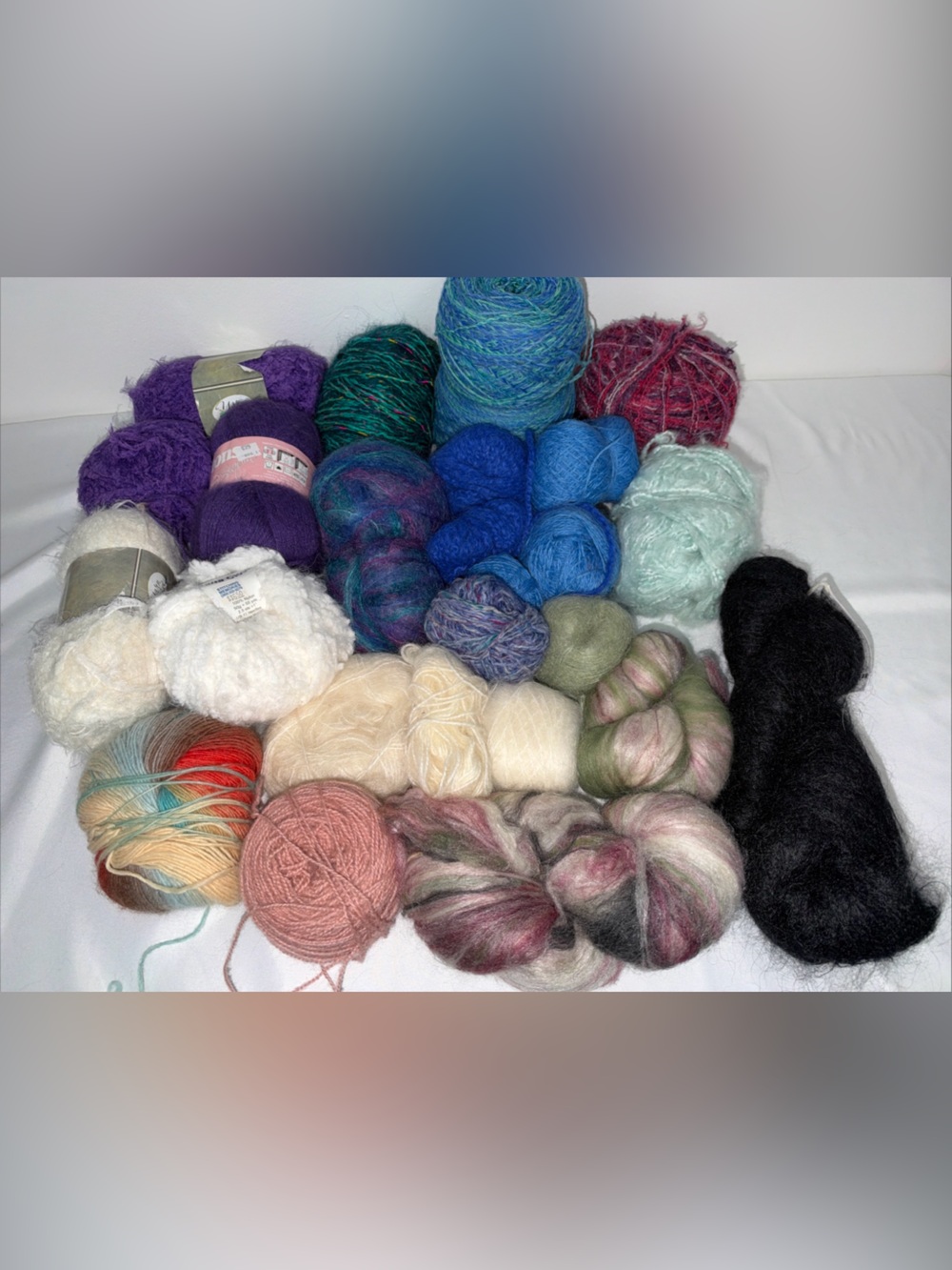 Yarn Destash Lot Super soft Various Fibers, Colors And Brands 4 Pounds Art Knit